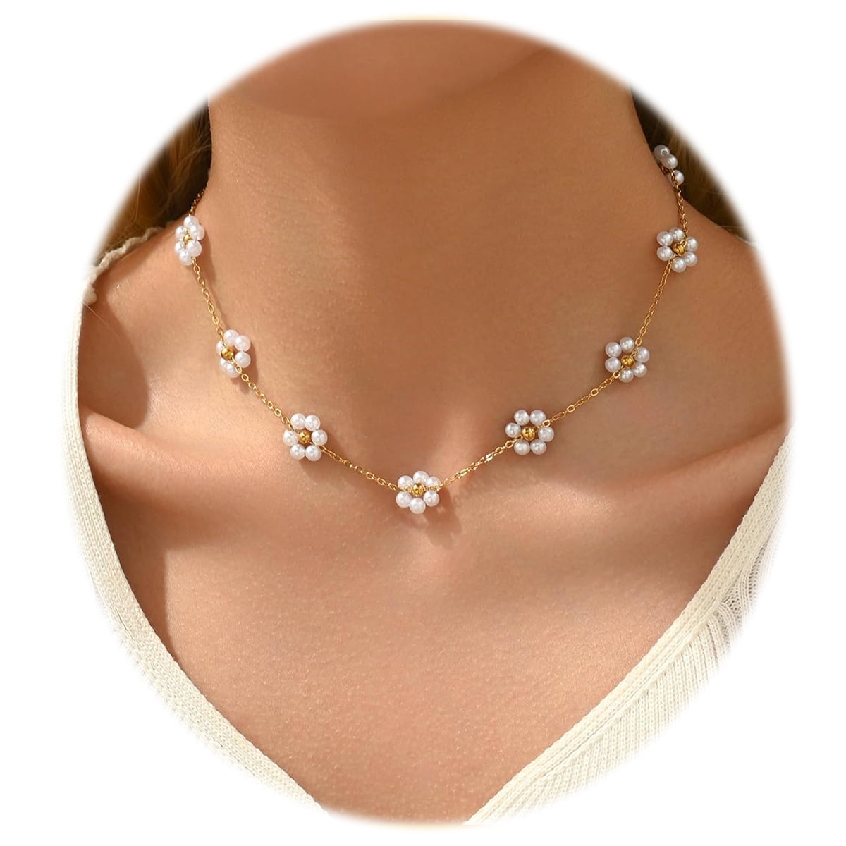 SANNIDHI Pearl Necklace for Women Girls Flower Pendant Necklace with Gift Box Gold Plated Stainless Steel Chain Necklace Jewellery Valentine Birthday Gifts for Women, Girls, Sister, Girlfriend SANNIDHI Pearl Necklace for Women Girls Flower Pendant Necklace with Gift Box Gold Plated Stainless Steel Chain Necklace Jewellery Valentine Birthday Gifts for Women, Girls, Sister, Girlfriend
